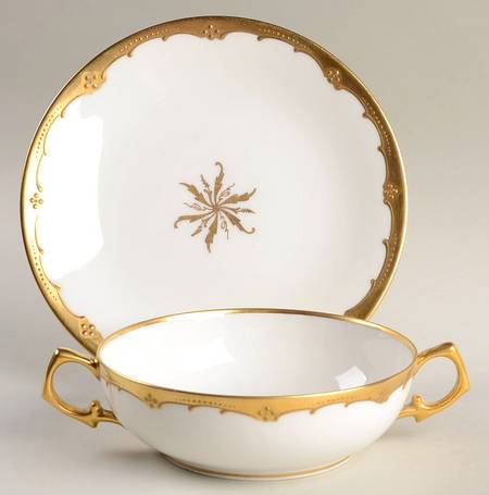 PIC173 Flat Cream Soup Bowl & Saucer Set