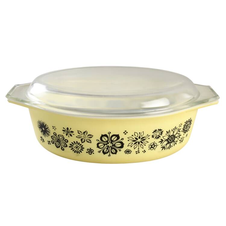 Pressed Flowers 2.5 Quart Oval Covered Casserole