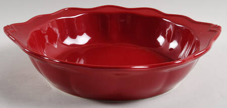 Pavillion Berry Red 11" Handled Round Deep Baker