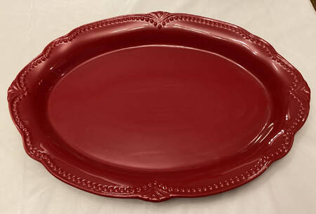 Pavillion Berry Red 18" Oval Serving Platter