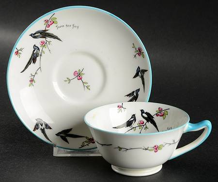 Two for Joy-Princess Elizabeth (Smooth) Footed Cup & Saucer Set