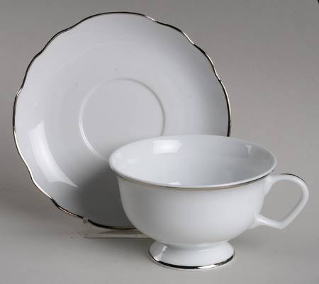 Georgian Platinum Footed Cup & Saucer Set