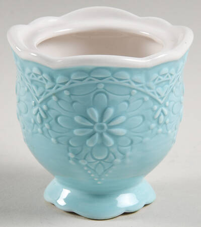 Lacy Aqua Blue Sugar Bowl No Lid