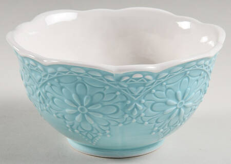Lacy Aqua Blue Soup/Cereal Bowl