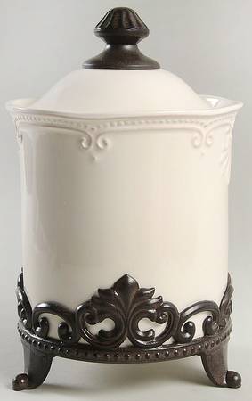 Abigail Medium Canister with Metal Base