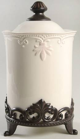 Abigail Large Canister W/Metal Base