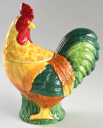 Rooster Meadow Figural Cookie Jar & Lid