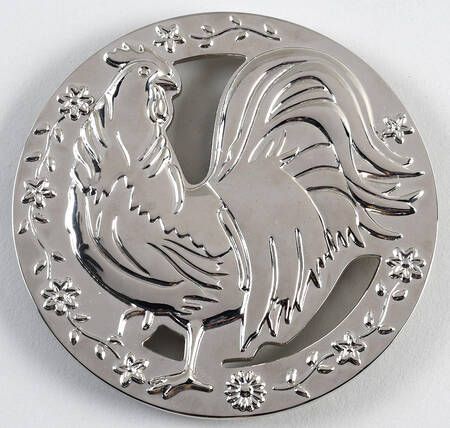 Rooster Meadow Metal Trivet