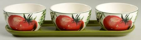 Fresco Condiment Set-3 Open Bowls & Tray