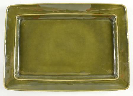 Cambria Olive Green 16" Rectangular Serving Platter