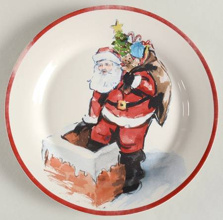 Painted Santa Salad Plate