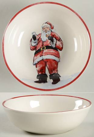 Painted Santa Soup/Cereal Bowl