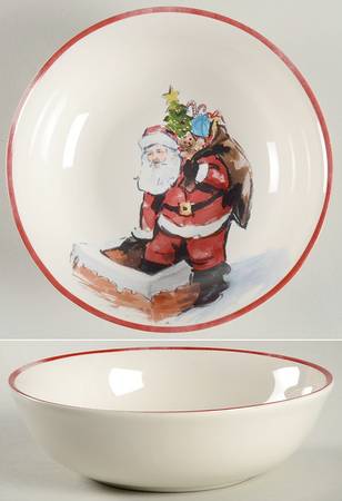 Painted Santa Soup/Cereal Bowl