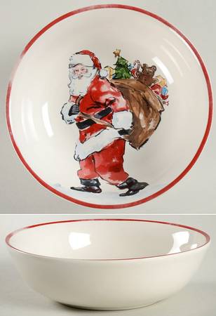Painted Santa Soup/Cereal Bowl