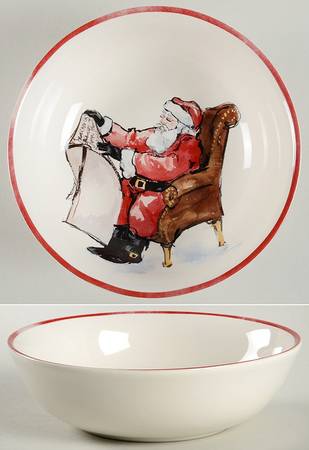 Painted Santa Soup/Cereal Bowl