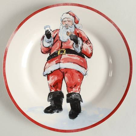 Painted Santa Dinner Plate