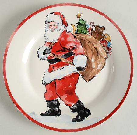 Painted Santa Dinner Plate