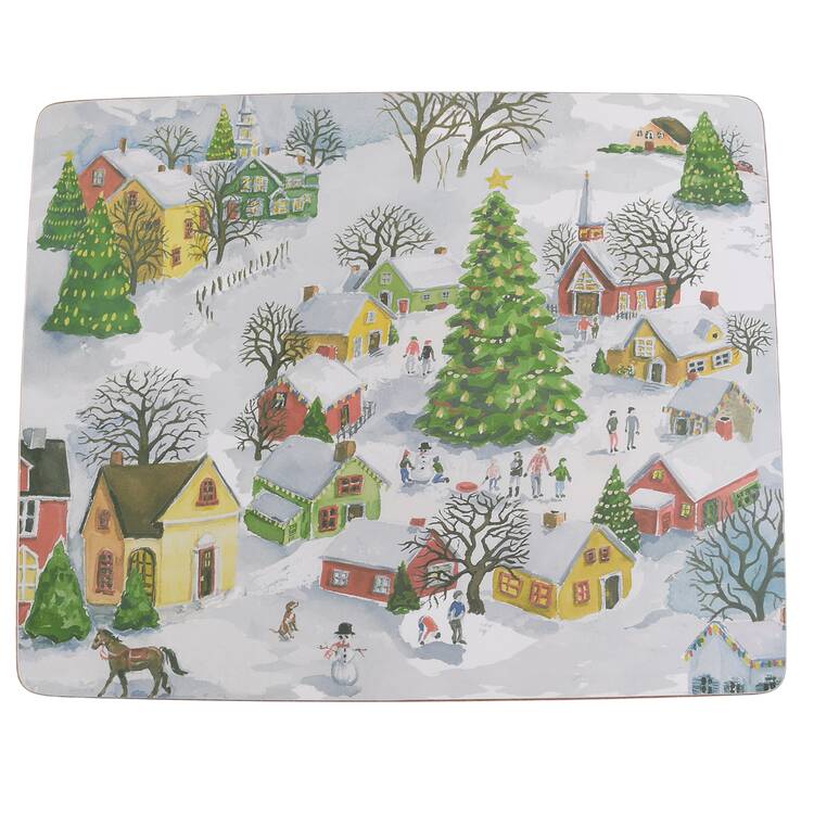 Winter Village Corkboard Placemat