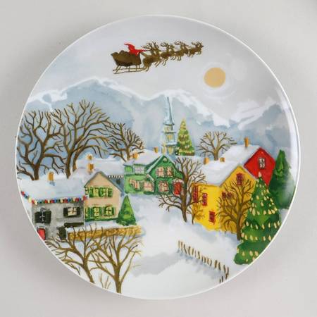 Winter Village Salad/Dessert Plate