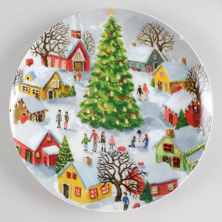 Winter Village Salad/Dessert Plate