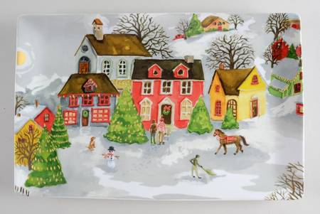Winter Village 14" Rectangular Serving Platter