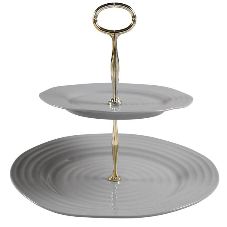 Sophie Conran Grey 6 5/8"-10"  2 Tiered Serving Tray (Dp, Sp) HC