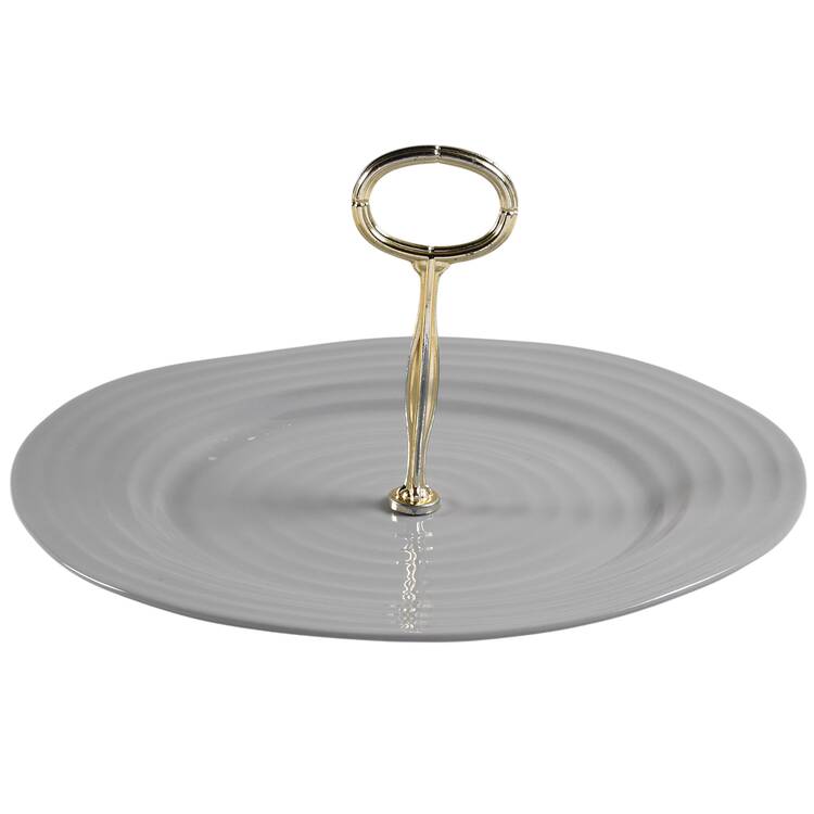 Sophie Conran Grey Round Serving Plate with Center Handle (Dp) Hc