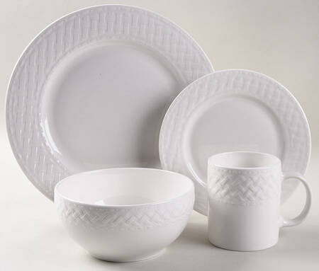 Basketweave 4 Piece Place Setting