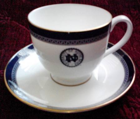 Notre Dame Footed Cup & Saucer Set