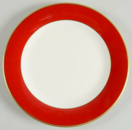 ColorBurst Red (Gold Trim, White) Salad Plate