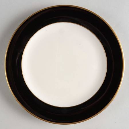 ColorBurst Black (Gold Trim, Ivory) Salad Plate