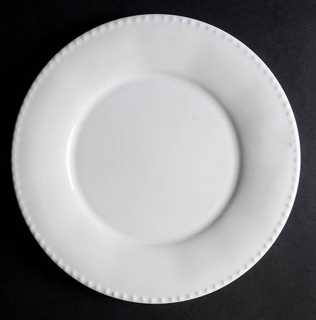 Beaded White Salad Plate