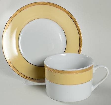 PLX3 Yellow Flat Cup & Saucer Set