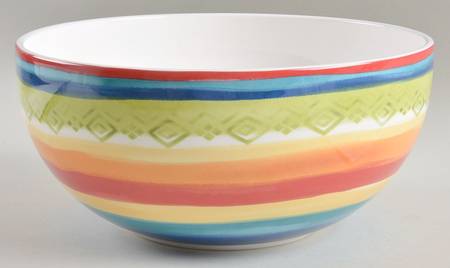 Feliz Stripes 9" Round Serving Bowl