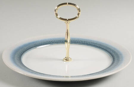 Eclipse Blue Round Serving Plate with Center Handle (Dp) Hc