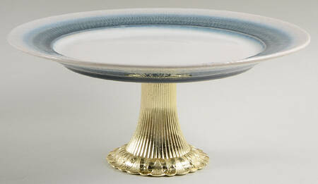 Eclipse Blue Cake Stand with 4"-5" Metal Pedestal  Hc