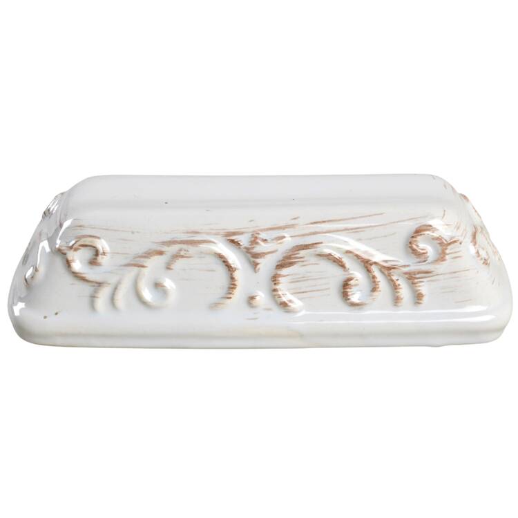 Trellis White Lid for 1/4 Lb Butter