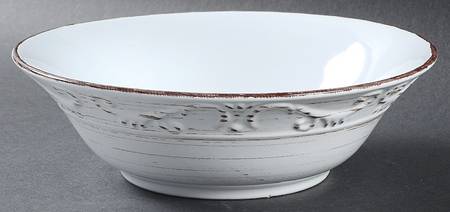 Trellis White 9" Round Vegetable Bowl