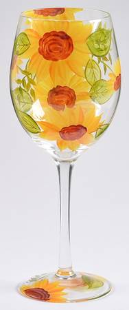Sunflower Blooms Glassware Wine