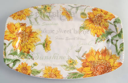 Sunflower Blooms 16" Rectangular Serving Platter