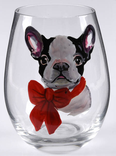 Christmas Puppies Glassware Flat Wine Tumbler