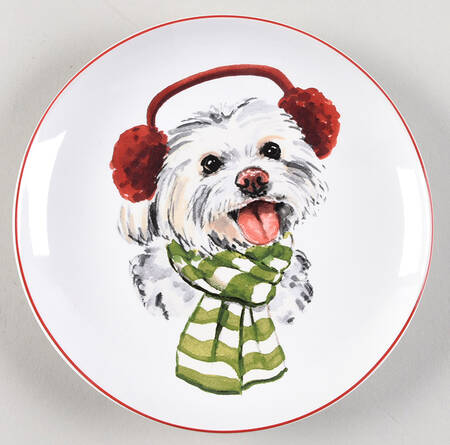 Christmas Puppies Salad Plate