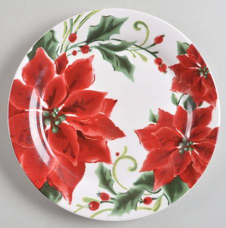 Classic Poinsettia Salad Plate