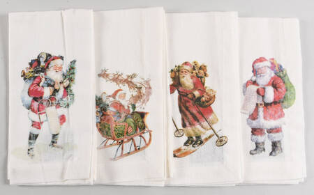 Nostalgic Santa (Nostalgic Christmas) Cloth Napkin - Set of 4 Motifs (NAPC1, NAPC2, NAPC3 & NAPCM4)