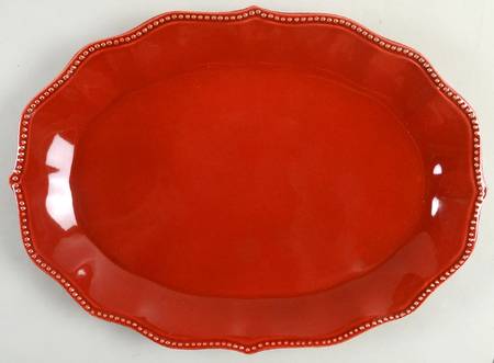 Paige Red 14" Oval Serving Platter