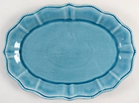 Paige Denim Blue 14" Oval Serving Platter