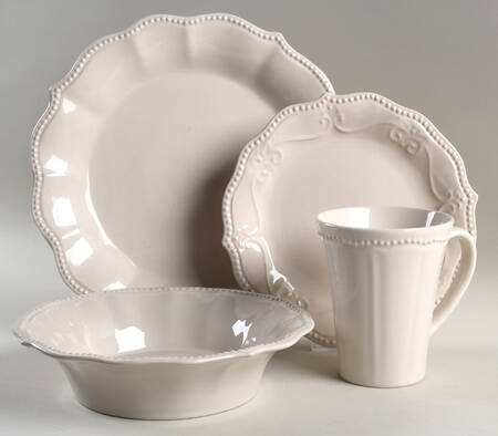 Paige-Linen White 4 Piece Place Setting
