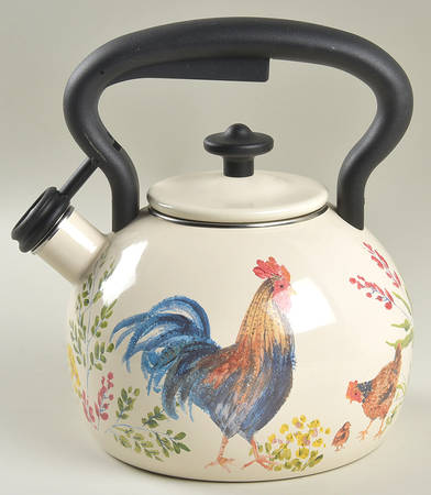 Garden Rooster Metal Kettle & Lid