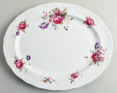 Rosealee (Gold Trim) 16" Oval Serving Platter