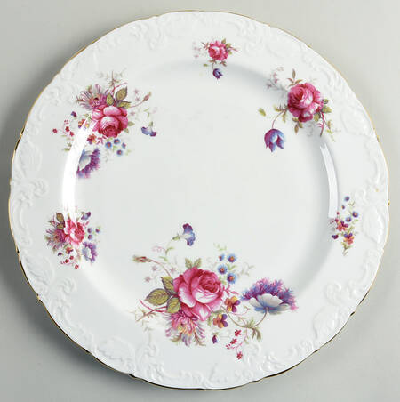 Rosealee (Gold Trim) 12" Chop Plate (Round Platter)